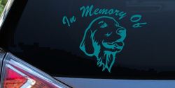 In Memory Of Golden Retriever Car or Truck Window Decal Sticker (Turquoise Blue)