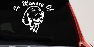 Golden Retriever Memorial Decal Car Window Sticker for Lost Dog