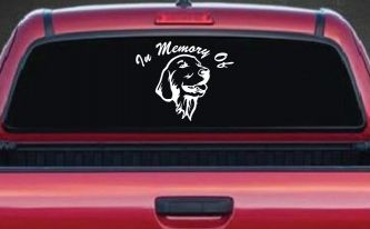 In Memory Of Golden Retriever Car or Truck Window Decal Sticker