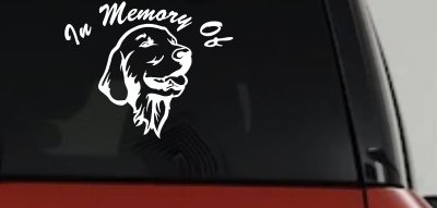 Golden Retriever Memorial Decal Car Window Sticker for Lost Dog
