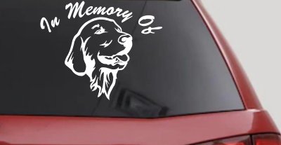 Golden Retriever Memorial Decal Car Window Sticker for Lost Dog