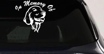 Golden Retriever Memorial Decal Car Window Sticker for Lost Dog