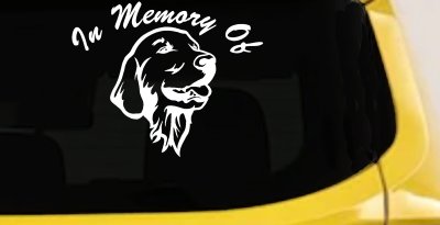 Golden Retriever Memorial Decal Car Window Sticker for Lost Dog