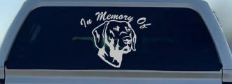 In Memory Of Labrador Retriever Car or Truck Window Decal Sticker (Light Gray)