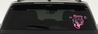 In Memory Of Labrador Retriever Car or Truck Vinyl Window Decal Sticker (Pink)