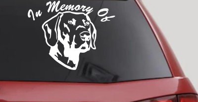 In Memory Of Labrador Retriever Car or Truck Vinyl Window Decal Sticker