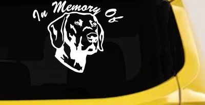 In Memory Of Labrador Retriever Car or Truck Vinyl Window Decal Sticker (White)