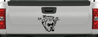 In Memory Of Boxer Bulldog Car or Truck Window Decal Sticker (Black)