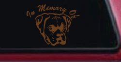 In Memory Of Boxer Bulldog Car or Truck Window Decal Sticker (Copper)