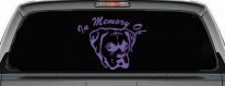 In Memory Of Boxer Bulldog Car or Truck Window Decal Sticker (Purple)