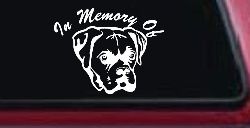 In Memory Of Boxer Bulldog Car or Truck Window Decal Sticker