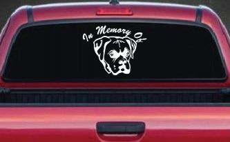 In Memory Of Boxer Bulldog Car or Truck Window Decal Sticker