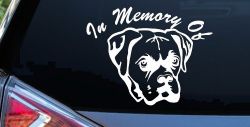 In Memory Of Boxer Bulldog Car or Truck Window Decal Sticker