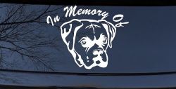 In Memory Of Boxer Bulldog Car or Truck Window Decal Sticker