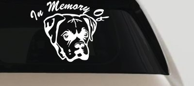 In Memory Of Boxer Bulldog Car or Truck Vinyl Window Decal Sticker