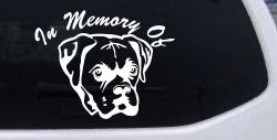 In Memory Of Boxer Bulldog Car or Truck Window Decal Sticker