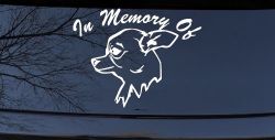 In Memory Of Chihuahua Car or Truck Window Decal Sticker