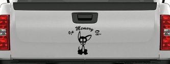 In Memory Of Chihuahua Car or Truck Vinyl Window Decal Sticker (Black)