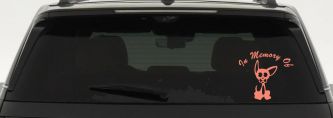 In Memory Of Chihuahua Car or Truck Vinyl Window Decal Sticker (Coral)