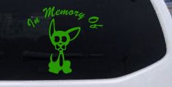 In Memory Of Chihuahua Car or Truck Window Decal Sticker (Lime)