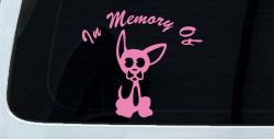 In Memory Of Chihuahua Car or Truck Window Decal Sticker (Pink)