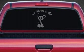 In Memory Of Chihuahua Car or Truck Window Decal Sticker (Silver)