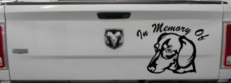 In Memory Of Dotson Dog Car or Truck Window Decal Sticker (Black)