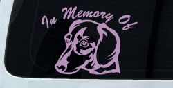 In Memory Of Dotson Dog Car or Truck Window Decal Sticker (Lilac)