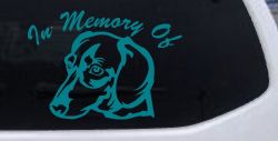 In Memory Of Dotson Dog Car or Truck Window Decal Sticker (Turquoise Blue)