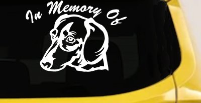 In Memory Of Dotson Dog Car or Truck Vinyl Window Decal Sticker