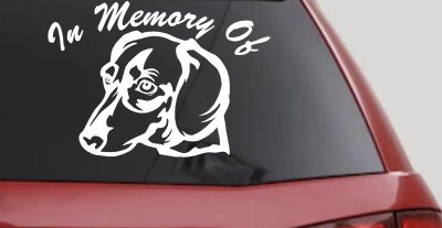 In Memory Of Dotson Dog Car or Truck Vinyl Window Decal Sticker