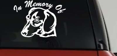 In Memory Of Dotson Dog Car or Truck Vinyl Window Decal Sticker