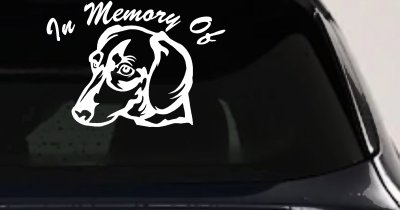 In Memory Of Dotson Dog Car or Truck Vinyl Window Decal Sticker