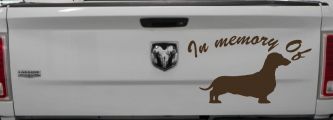 In Memory Of Dachshund Car or Truck Window Decal Sticker (Brown)