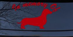 In Memory Of Dachshund Car or Truck Window Decal Sticker (Red)