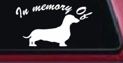 In Memory Of Dachshund Car or Truck Window Decal Sticker