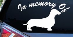 In Memory Of Dachshund Car or Truck Window Decal Sticker