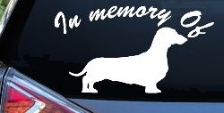 In Memory Of Dachshund Car or Truck Window Decal Sticker