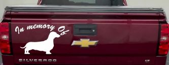 In Memory Of Dachshund Car or Truck Window Decal Sticker (White)