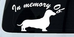 In Memory Of Dachshund Car or Truck Window Decal Sticker