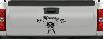 In Memory Of Chihuahua Car or Truck Window Decal Sticker (Black)