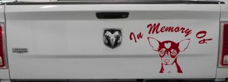 In Memory Of Chihuahua Car or Truck Window Decal Sticker (Burgundy)