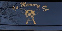 In Memory Of Chihuahua Car or Truck Window Decal Sticker (Light Brown)