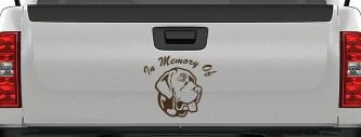 In Memory Of Mastiff Dog Car or Truck Window Decal Sticker (Brown)