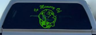 In Memory Of Mastiff Dog Car or Truck Vinyl Window Decal Sticker (Lime)