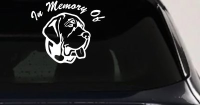 In Memory Of Mastiff Dog Car or Truck Vinyl Window Decal Sticker