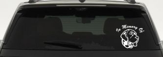 In Memory Of Mastiff Dog Car or Truck Window Decal Sticker (White)