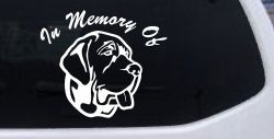 In Memory Of Mastiff Dog Car or Truck Window Decal Sticker