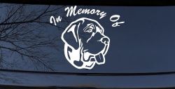 In Memory Of Mastiff Dog Car or Truck Window Decal Sticker