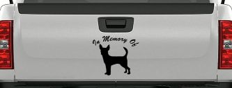 In Memory Of Chihuahua Car or Truck Window Decal Sticker (Black)